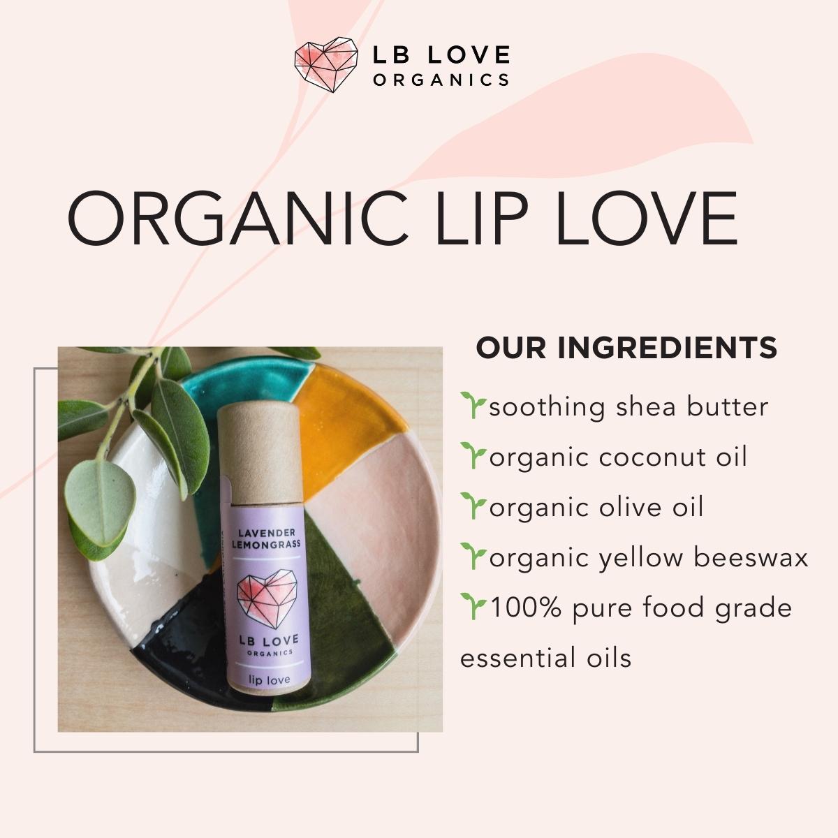 Lavender Lemongrass Organic Lip Balm Zero Waste
