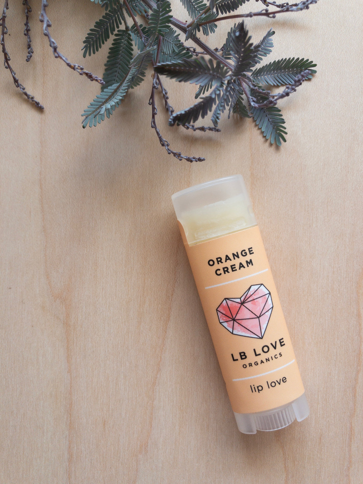LB Love Organics lip balm orange cream dry and sensitive lips