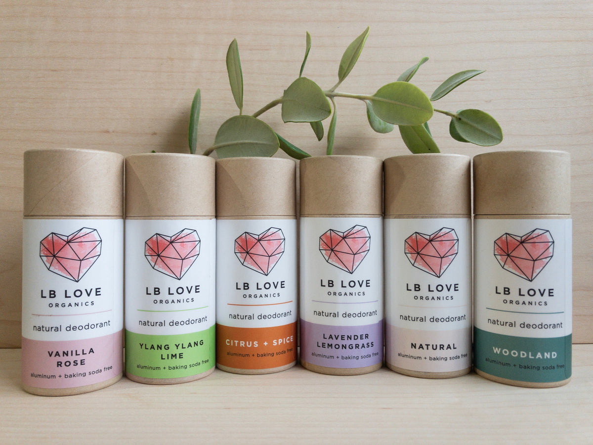 LB Love Organics magnesium deodorant natural zero waste cardboard tube sensistive skin