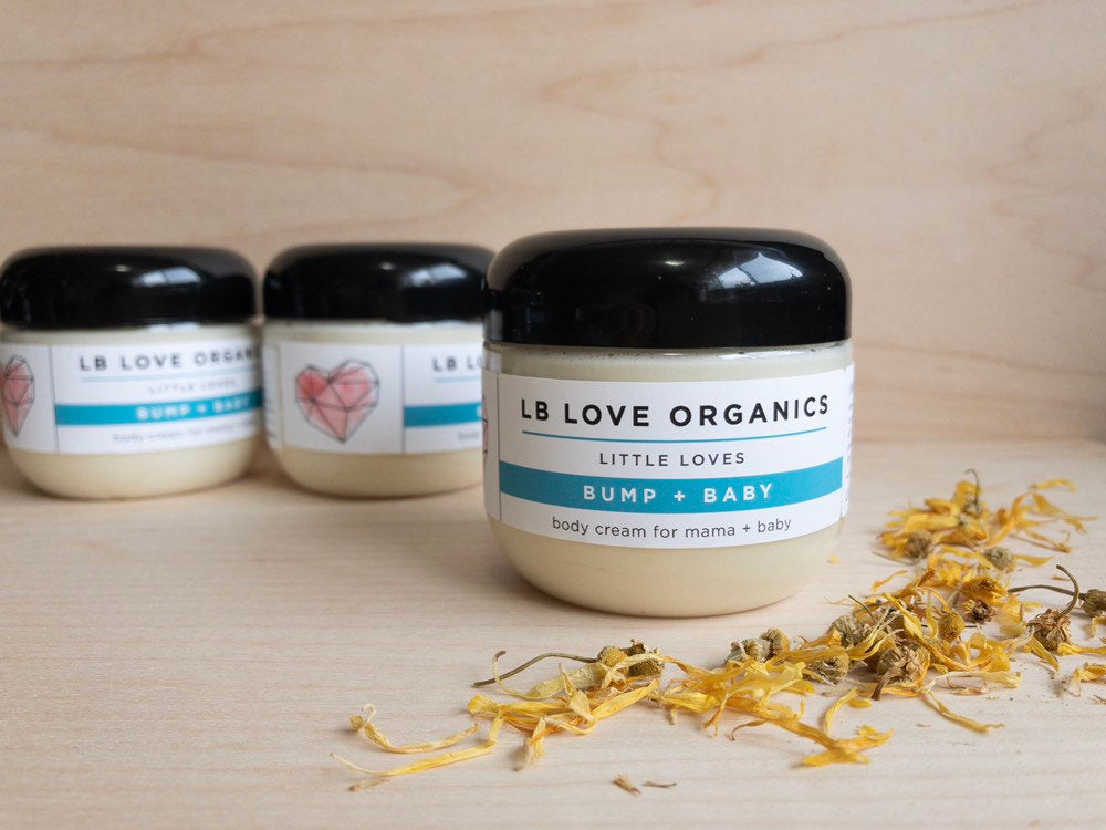 Quarantined Pregnancy // Bump + Baby Organic flower infused body cream for mama + baby // for stretched itchy skin freeshipping - LB Love Organics