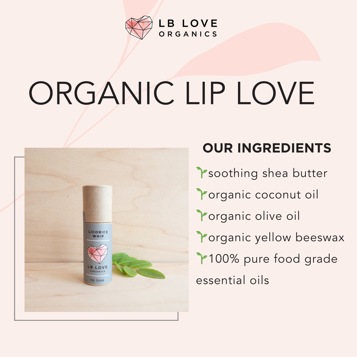 Licorice Whip Organic Lip Love Zero Waste