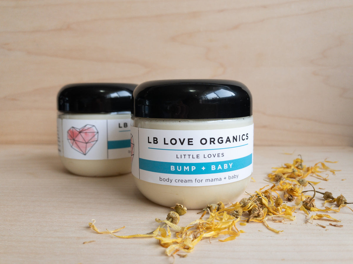 Bump + Baby Organic flower infused body cream for mama + baby // for stretched itchy skin freeshipping - LB Love Organics