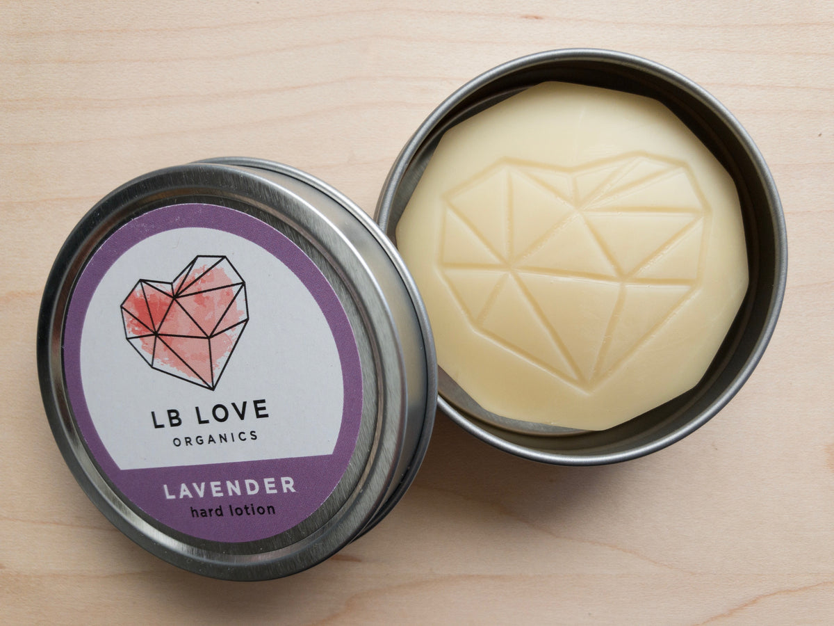 Lavender Organic Hard Lotion Bar freeshipping - LB Love Organics