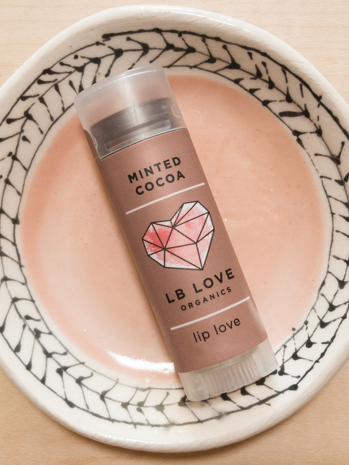 LB Love Organics Minted cocoa chocolate lip balm dry and sensitive lips