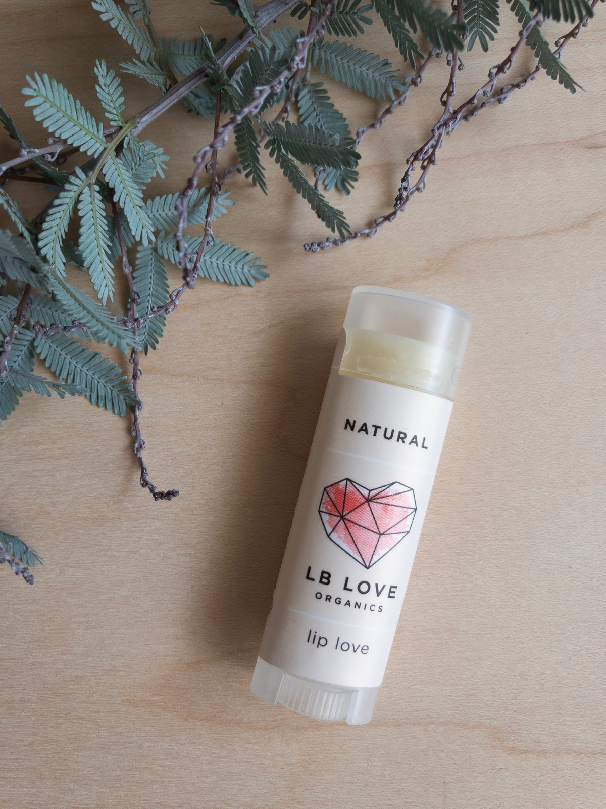 LB Love Organics lip balm natural unscented dry and sensitive lips