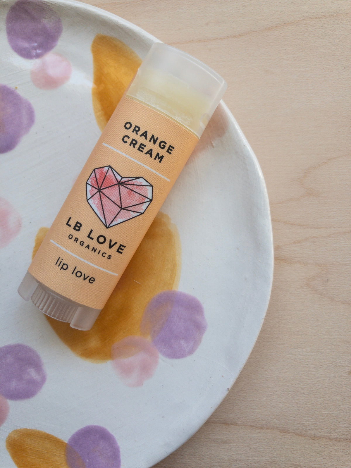LB Love Organics lip balm orange cream dry and sensitive lips