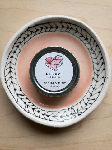 LB Love Organics sugar lip scrub lip polish Vanilla Mint dry sensitive treatment lips