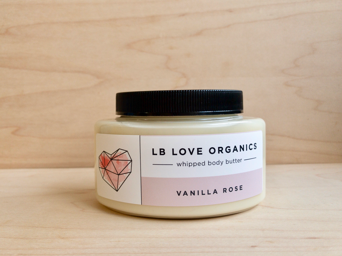 LB Love Organics vanilla rose shea organic body butter dry sensitive skin cruelty free skincare