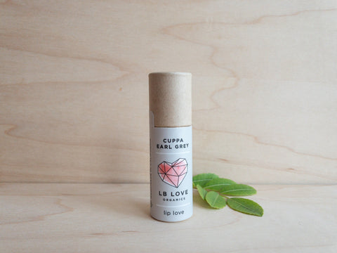 LB Love Organics lip love lip balm cuppa earl grey zero waste paper tube treatment dry sensitive lips