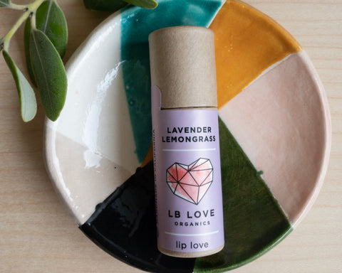  Love Organics lip balm zero waste paper tube lavender lemongrass
