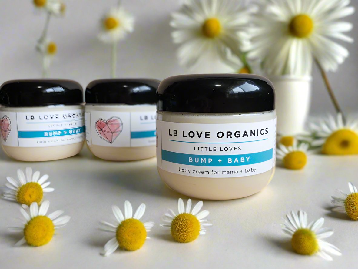 Quarantined Pregnancy // Bump + Baby Organic flower infused body cream for mama + baby // for stretched itchy skin freeshipping - LB Love Organics