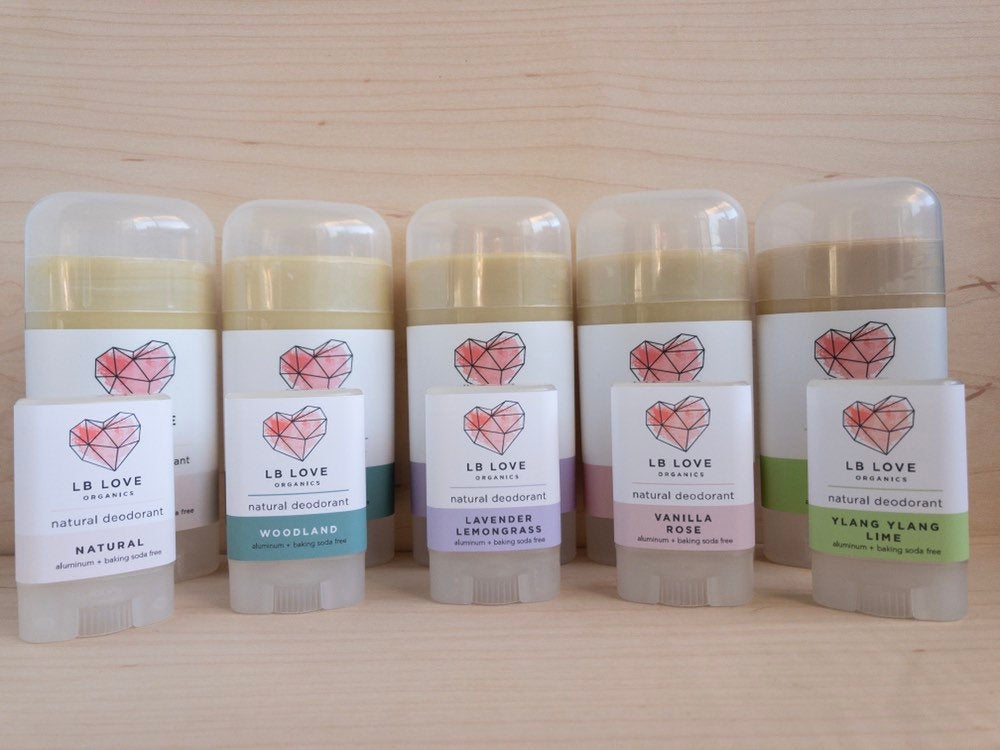 Natural Deodorant // Vanilla Rose Organic Deodorant// baking soda free // sensitive skin freeshipping - LB Love Organics