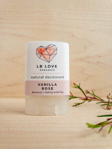 Natural Deodorant // Vanilla Rose Organic Deodorant// baking soda free // sensitive skin freeshipping - LB Love Organics