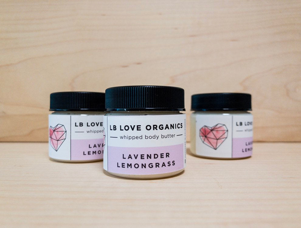Body Butter // Lavender Lemongrass // Organic whipped Body Butter // ULTRA HYDRATING freeshipping - LB Love Organics