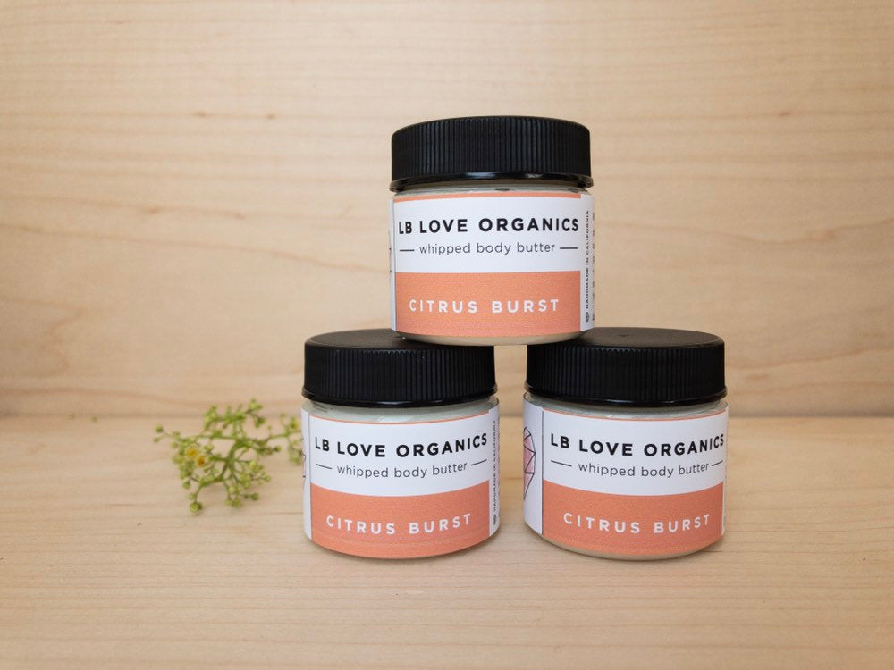 LB Love Organics whipped shea body butter Citrus Burst dry sensitive skincare cruelty free